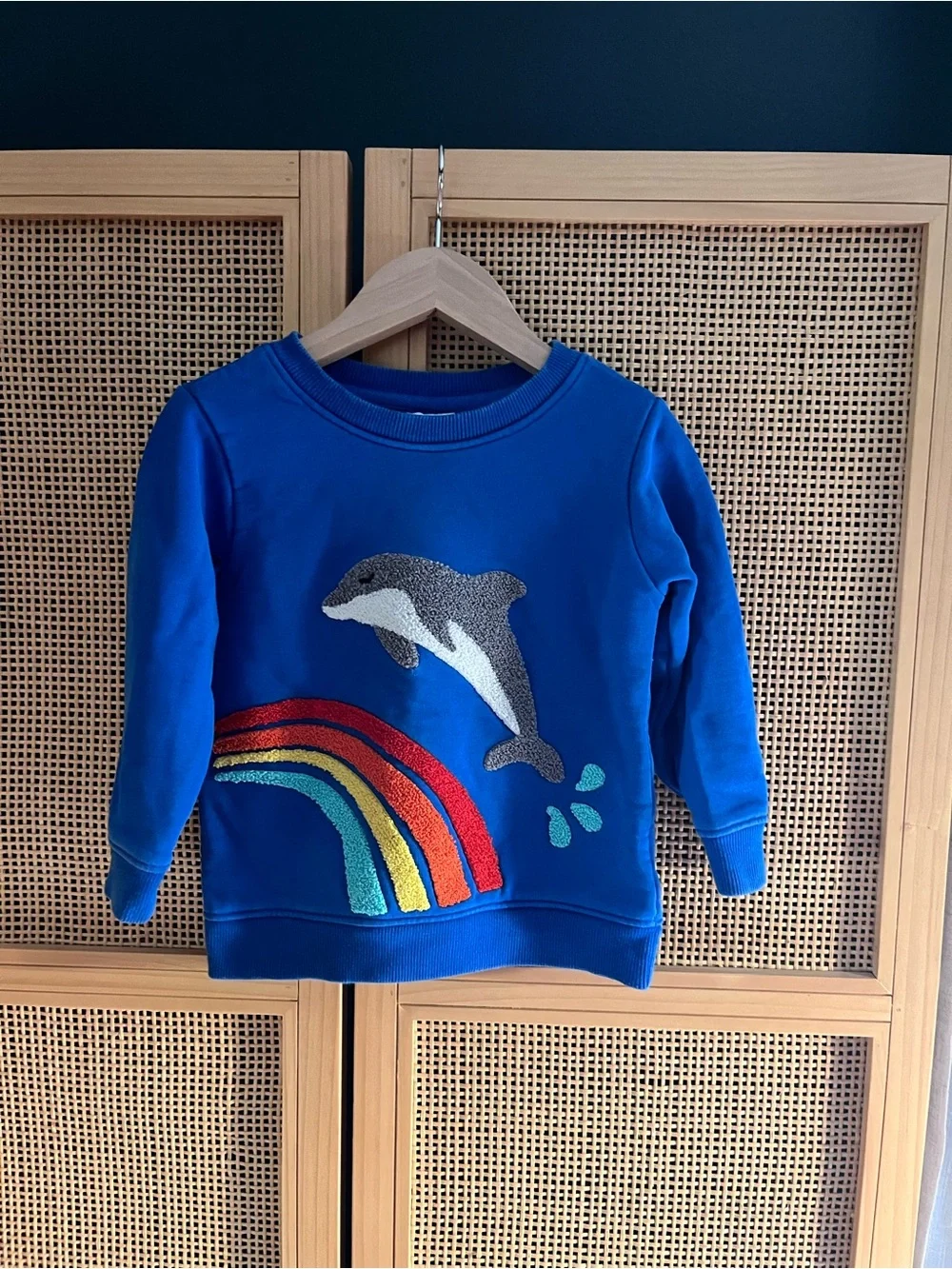 Hanna Andersson 3T Dolphin Sweatshirt with Rainbow